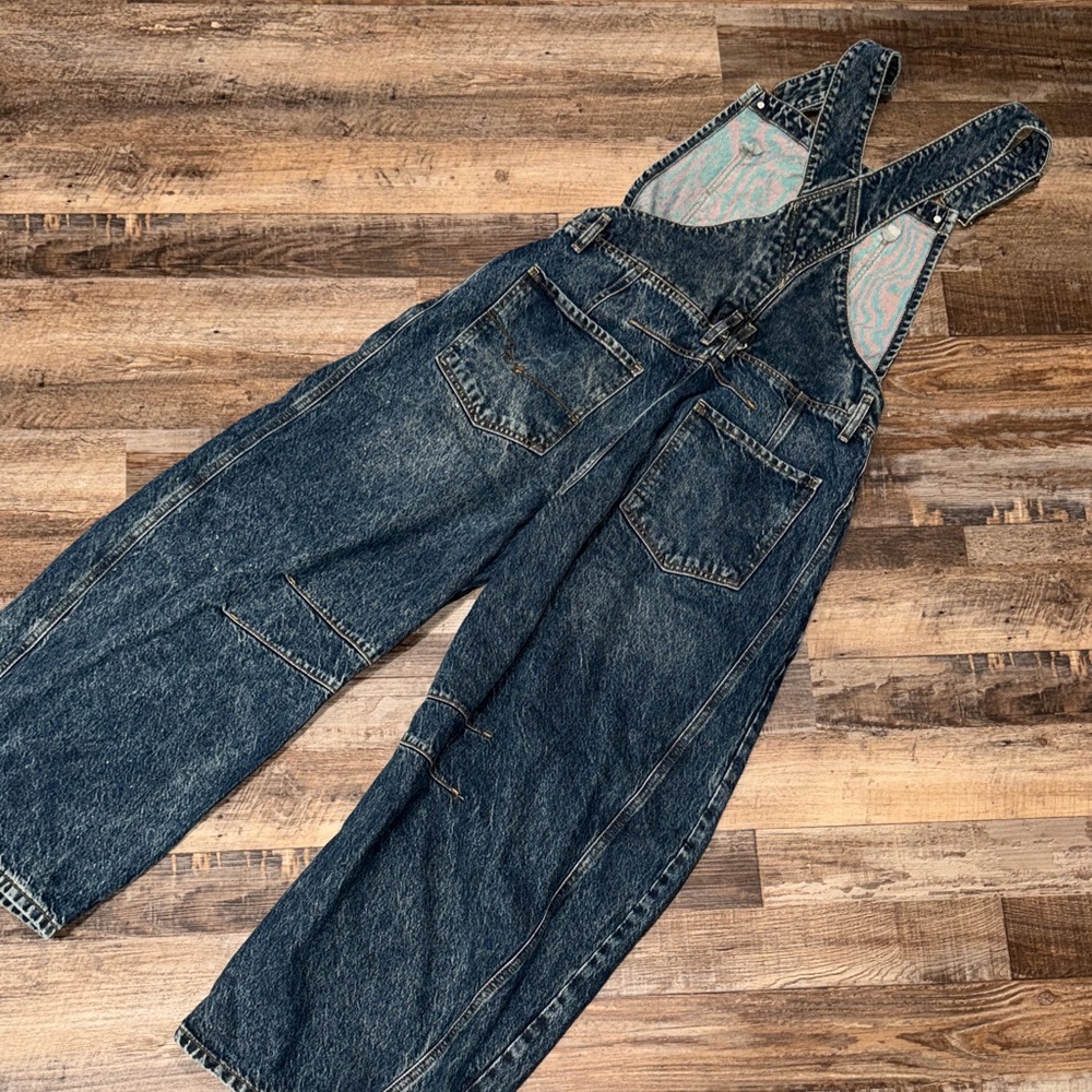 Free People Barrel Jean Overalls Large - Picture 3 of 10